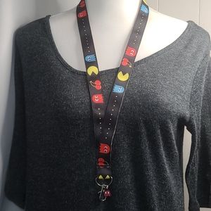 Pacman long lanyard with charm